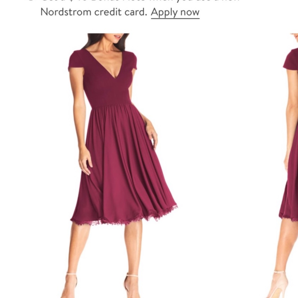Corey chiffon fit and flare cocktail dress